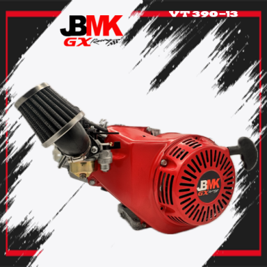 VT390-13 VT390-13 Kartmotor von JBMK GX Racing – roter Honda GX390 Tuningmotor mit Vergaser und Kegel-Sportluftfilter